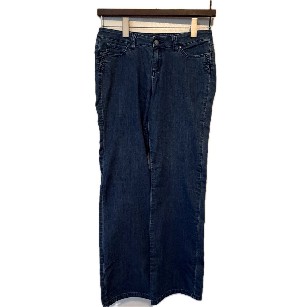 PRANA Dark Wash Straight Leg Stitched Pocket Denim Jeans Size 4/27